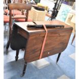 A 19th Century Mahogany Drop Leaf Pembroke Table, (One Leg Requires Refixing) Together with a