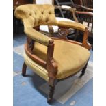 A Late Victorian/Edwardian Tub Chair with Buttoned Back Rest