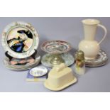 A Collection of Ceramics to Include Royal Doulton Plates, Willow Pattern Tazza, Cheese Dish etc