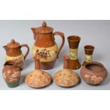 A Collection of Various Lovatts Langley Ware etc to Include Hot Water Jugs, Pots, Vases etc