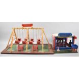 Two Handmade Models of Fairground Attractions, Swingboats and Throwing Salon, Largest 51cm Wide