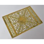 A Pierced Brass Panel Decorated with Flowers, 29x21cm