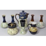 A Collection of Eight Pieces of Lovatts Langley and Glazed ware to Comprise Vases, Coffee Pots,