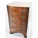 A Mid 20th Century Walnut Bow Fronted Chest of Four Graduated Drawers, In Need of Attention, Missing
