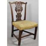A 19th Century Mahogany Framed Side Chair with Pierced Splat