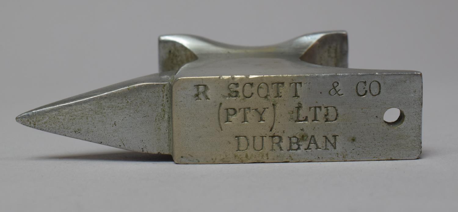 A Novelty Desktop Paperweight in the Form of an Anvil Inscribed R Scott & Co (PTY) Ltd, Durban, 9. - Image 3 of 3