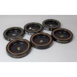 A Collection of Six Circular Guinness Advertising Ashtrays