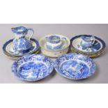A Collection of Various Transfer Printed Blue and White Ceramics to Include Masons Ironstone
