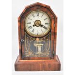 An American Mantle Clock, 35.5cm high on Plinth Base, 24.5cm Wide