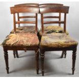 A Collection of Four 19th Century Mahogany Bar Back Dining Chairs