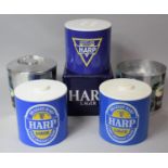 A Collection of Five Guinness and Harp Ice Buckets