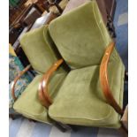 A Pair of Vintage Oak Framed Armchairs