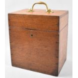 A Late Victorian/Edwardian Scientific Instrument Box with Hinged Lid Having Brass Carrying Handle,