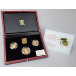 A Cased Royal Mint 1990 United Kingdom Gold Proof Sovereign Three Coin Set, No. 1071 with