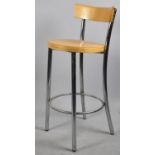 A Modern Circular Seated Chrome Framed Bar Stool