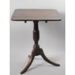 A 19th Century Crossbanded Mahogany Snaptop Table on Tripod Support, Has Condition Issues, 49cm