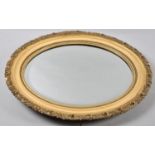 A Mid 20th Century Oval Gilt Framed Wall Mirror, 44.5x39.5cm Overall