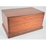 A Late Victorian/Edwardian Mahogany Games Box with Fitted Interior for Two Packs Cards, Pieces