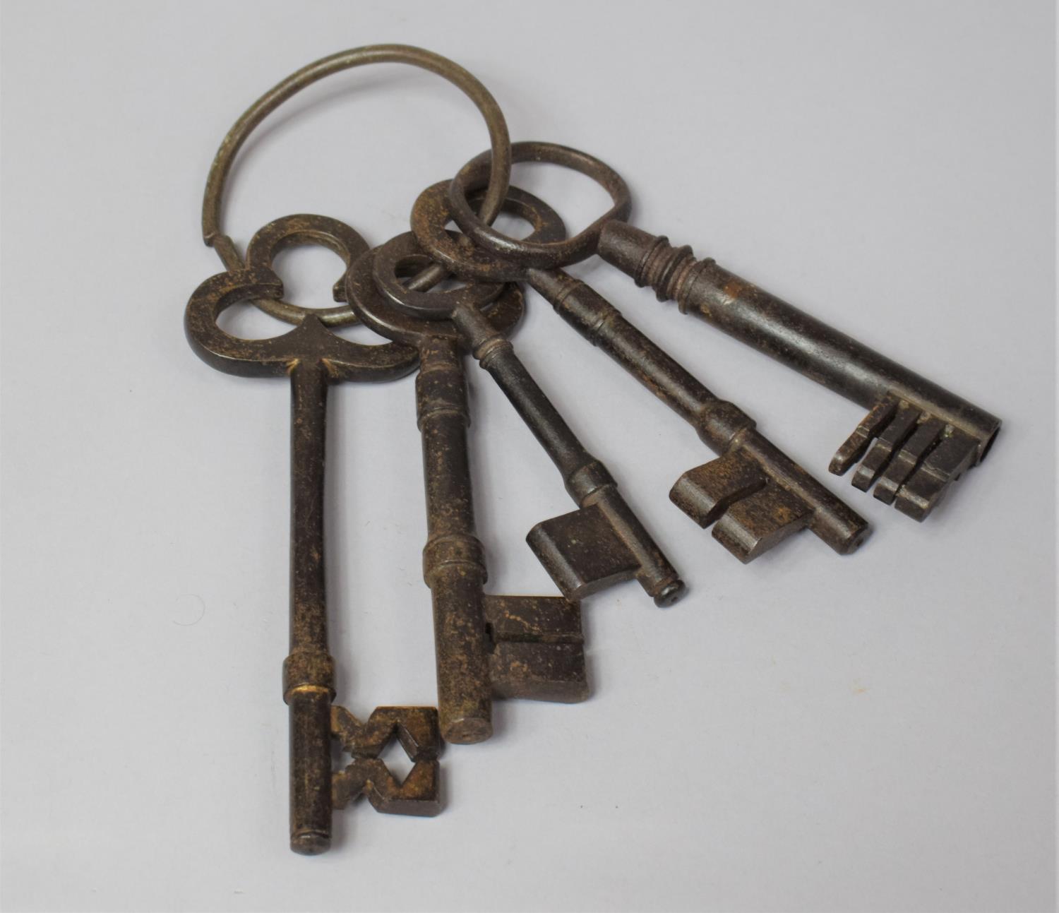 A Collection of Five 19th Century Metal Door Keys, The Largest 16.5cm