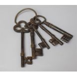 A Collection of Five 19th Century Metal Door Keys, The Largest 16.5cm
