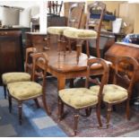 A Late Victorian/Edwardian Dining Table, 125x93cm Together with Six Mahogany Framed Gothic Revival