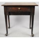 A Period Oak Side Table with Single Drawer and Drop Leaf to Back, In Need of Some Restoration,