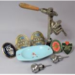 A Collection of Breweriana to Include Johnnie Walker Ashtray, Rapid Bar Mounting Cork Screw, Beer