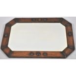 An Edwardian Oak Rectangular Wall Mirror, 74x51cm