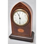 An Edwardian Inlaid Mahogany Lancet Clock, Has Key but Movement in Need of Attention, 23cm high
