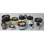 A Collection of Various Blue Glazed Lovatts Langley Ware etc to Include Pots, Vases, Water Jug,