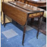 A 19th Century Mahogany Drop Leaf Pembroke Table with Side Drawer Matched by Dummy, One Drop Leaf