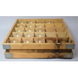 A Segmented Wooden Crate Housing Sixteen Various Champagne Coupes