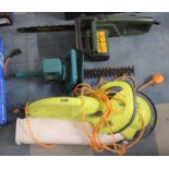 An Electric Chainsaw, Hedgecutter and Garden Groom