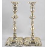 A Pair of Goldsmiths and Silversmiths Co. Silver Plated Candlesticks, Each 25cm high