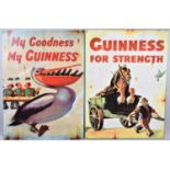 Two Reproduction Printed Metal Signs for Guinness, Each 58x42cm