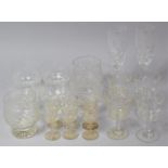 A Collection of Various Cut Glass Tumblers, Champagnes etc