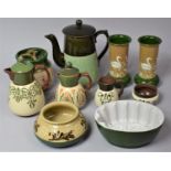 A Collection of Various Lovatts Langley Ware and Other etc to Include Pair of Vases with Swan