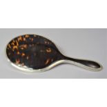 A Silver Mounted Tortoiseshell Dressing Table Hand Mirror, Chester 1921