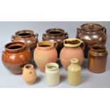 A Collection of Various Stoneware and Terracotta Glazed Pots, Jugs etc