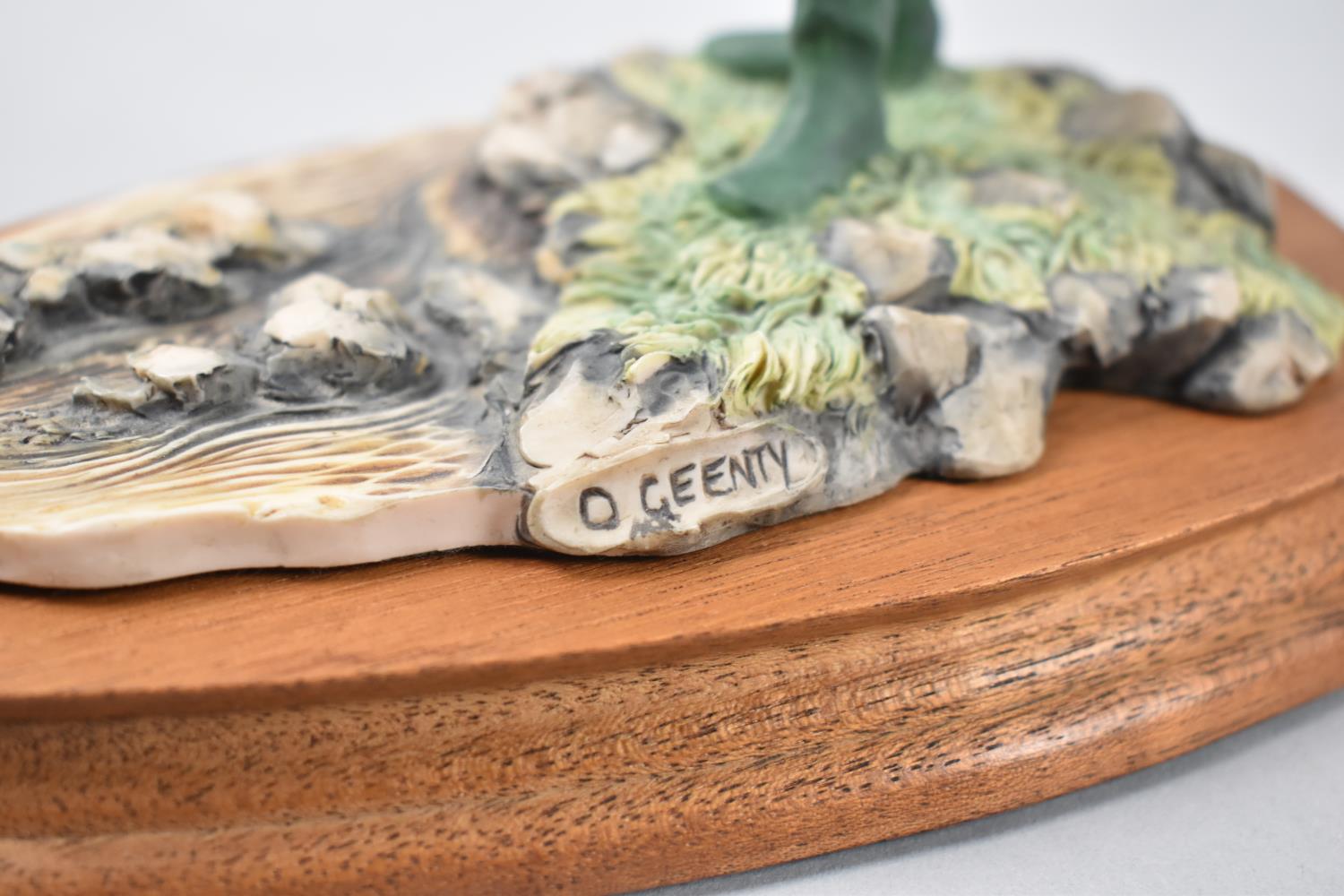 A Border Fine Arts Study of a Fly Fisherman, Model No.110 by David Geenty on Oval Wooden Base - Image 3 of 3
