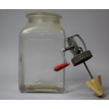 A Vintage Blow Butter Churn Glass and Cover Together with Churn Mechanism