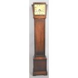 An Art Deco Oak Cased Grandmother Clock, the Westminster Chime Movement now Replaced with Battery,
