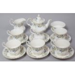 A Royal Albert Brigadoon Pattern Teaset to Comprise Bachelors Teapot (Chips to Lid), Five Cups, Milk