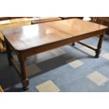 A Large 19th Century Mahogany Dining Table on Turned Supports, 196cmx98cm