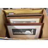 A Box of Various Framed Prints and Watercolours to Include Pollyanna Pickering Print, Jack Vettriano