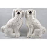 A Pair of Early 20th Century Large Staffordshire Spaniels, 38cm High