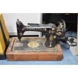 A Vintage Electric Singer Sewing Machine, Missing Case and Untested