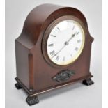 An Edwardian Mahogany Cased Mantle Clock with French Movement Which Works Intermittently but