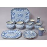 A Collection of Adams Blue and White Transfer Chinese Pattern Wares to Comprise Jugs, Trays, Mug,