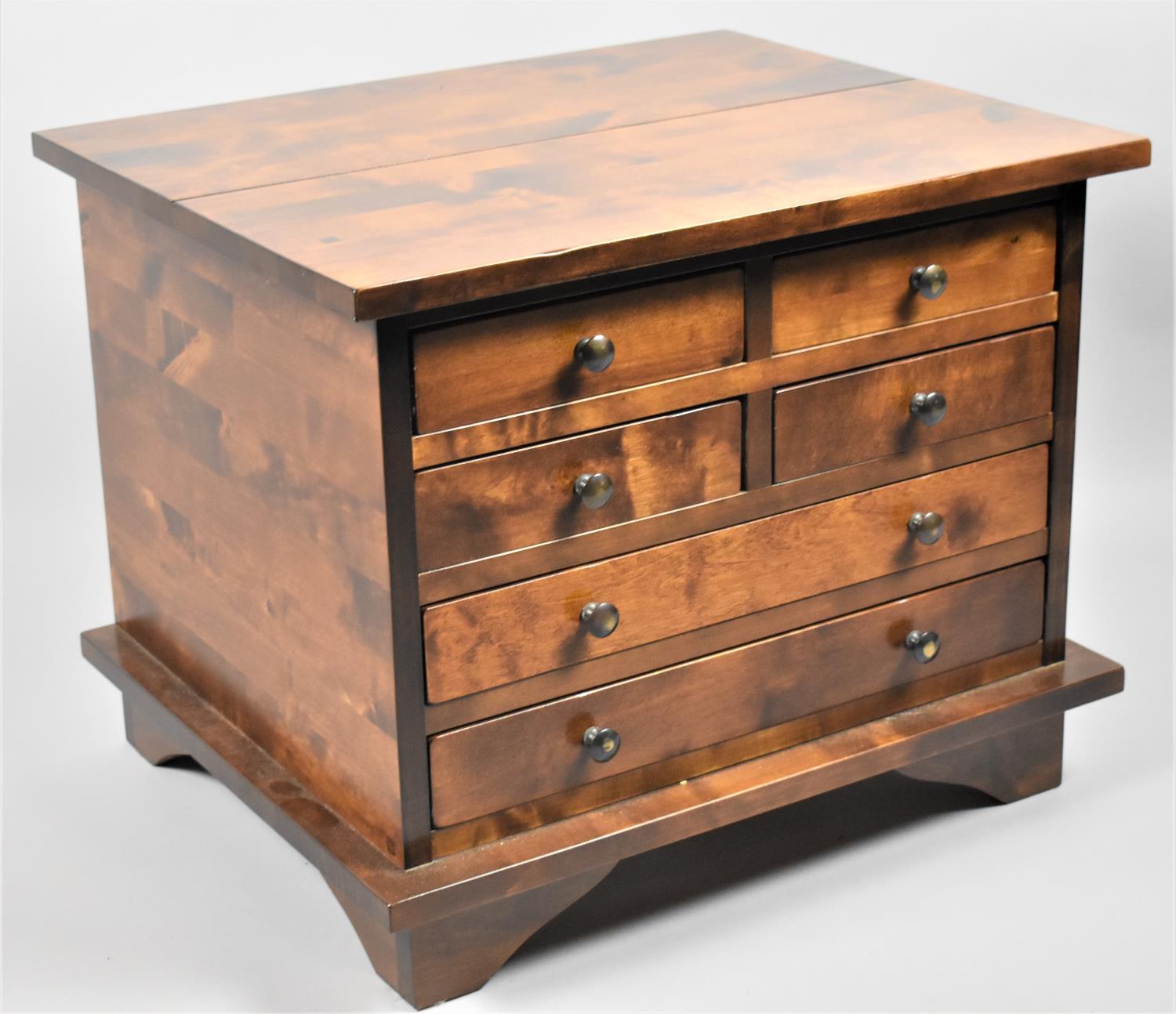 A Modern Laura Ashley Hardwood Small Chest of Four Short and Two Long Drawers, 61cm x 50cm x 49cm